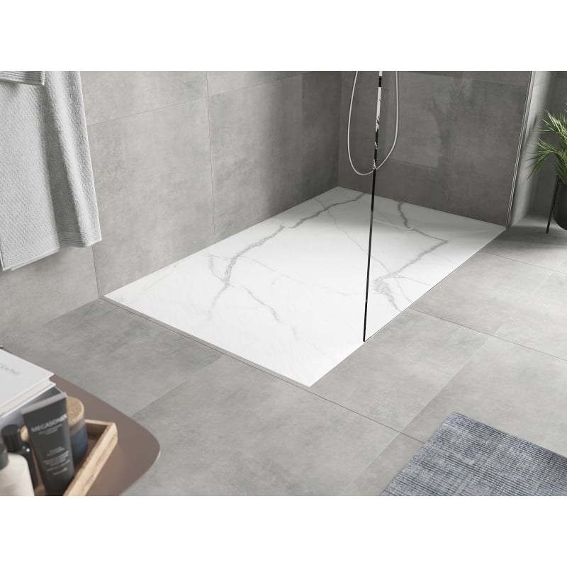 Mexen Hugo obdĺžnikový sprchový kút SMC 160 x 90 cm, biely kameň - 42159016