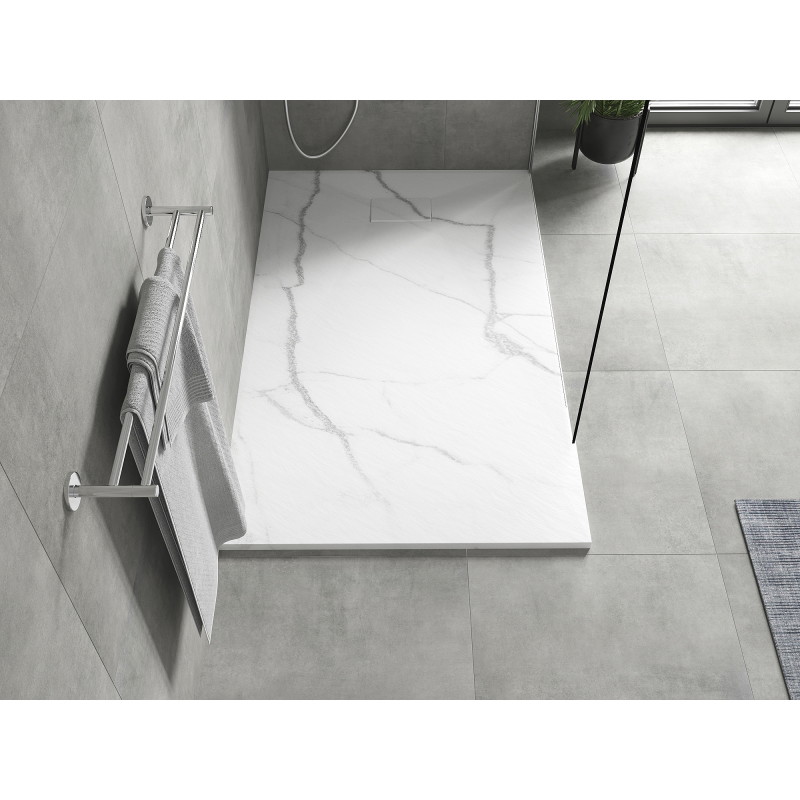 Mexen Hugo Obdĺžnikový sprchový kút SMC 150 x 90 cm, biely kameň - 42159015