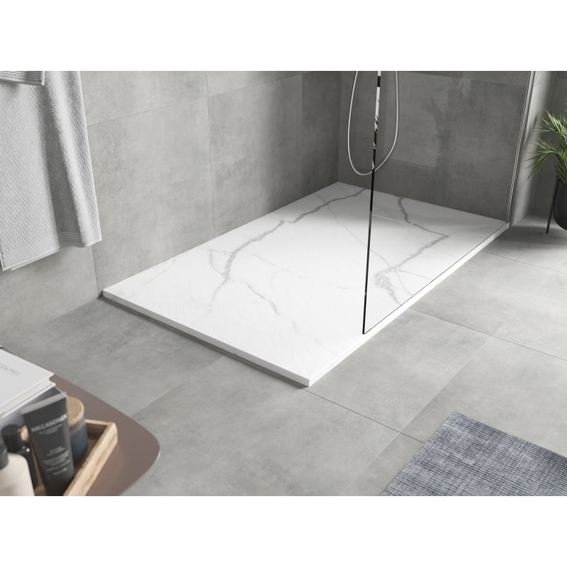 Mexen Hugo obdĺžnikový sprchový kút SMC 160 x 90 cm, biely kameň - 42159016