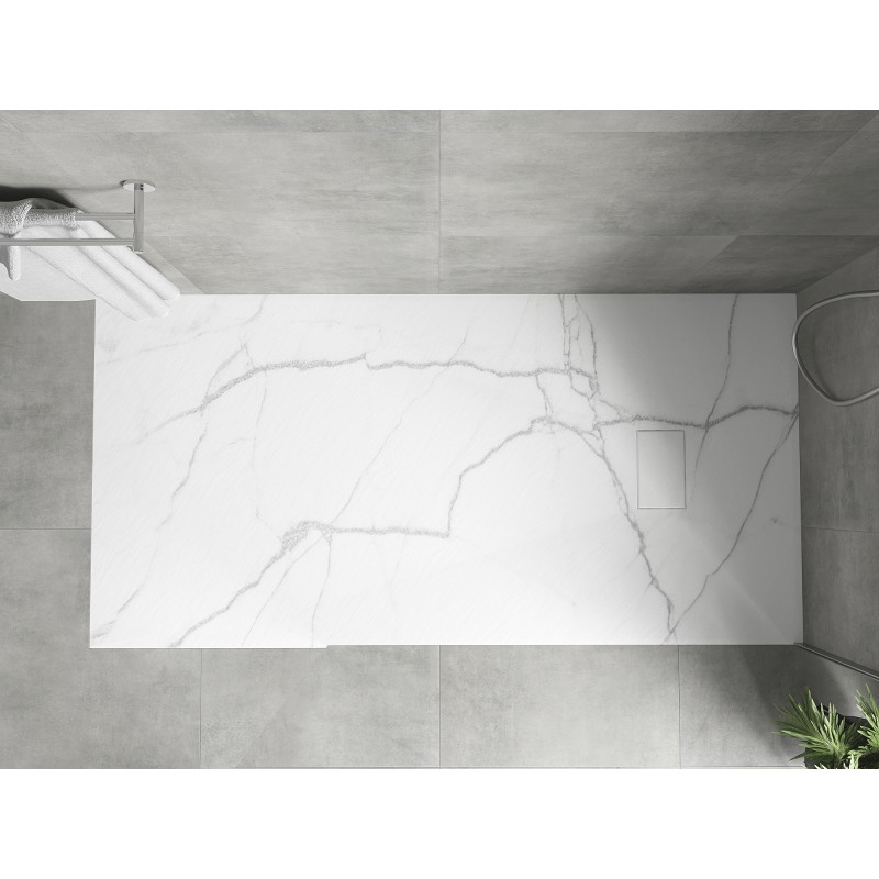 Mexen Hugo Obdĺžniková sprchová vanička SMC 180 x 90 cm, biely kameň - 42159018