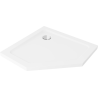 Mexen Flat päťuholníkový sprchový kút slim 100 x 100 cm, biely, sifón chróm - 41P101010