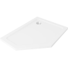 Mexen Flat päťuholníkový sprchový kút slim pravý 90 x 80 cm, biely, sifón chróm - 41P108090R