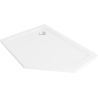 Mexen Flat pentagonálny sprchový kút slim ľavý 100 x 90 cm, biely, sifón chróm - 41P109010L