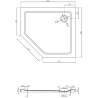 Mexen Flat pätbokový sprchovací kút slim pravý 100 x 90 cm, biely, sifón chróm - 41P109010R
