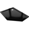 Mexen Flat päťuholníkový sprchový kút slim ľavý 90 x 80 cm, čierny, sifón chróm - 41P708090L