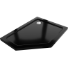 Mexen Flat štvrťkruhový sprchový kút slim pravý 90 x 80 cm, čierny, sifón chróm - 41P708090R