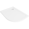 Mexen Flat polkruhová sprchová vanička slim ľavá 90 x 80 cm, biela, sifón chróm - 41108090L