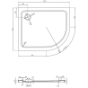 Mexen Flat brodzik polkruhový slim ľavý 100 x 90 cm, biely, sifón chróm - 41109010L