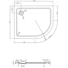 Mexen Flat polokruhová sprchová vanička slim ľavá 100 x 80 cm, čierna, sifón čierny - 41708010L-B