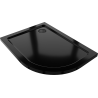 Mexen Flat polkruhový slim ľavý sprchový kút 120 x 80 cm, čierny, čierny sifón - 41708012L-B