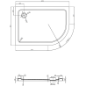 Mexen Flat polkruhový slim ľavý sprchový kút 120 x 80 cm, čierny, čierny sifón - 41708012L-B