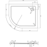 Mexen Flat sprchová vanička polkruhová slim pravá 100 x 80 cm, biela, sifón zlatý - 41108010P-G