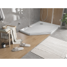 Mexen Flat pätbokový sprchovací kút slim pravý 100 x 90 cm, biely, sifón chróm - 41P109010R