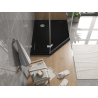 Mexen Flat štvrťkruhový sprchový kút slim pravý 90 x 80 cm, čierny, sifón chróm - 41P708090R
