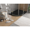 Mexen Flat polkruhový sprchový kút slim pravý 120 x 80 cm, čierny, sifón zlatý - 41708012P-G