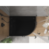 Mexen Flat polkruhový slim ľavý sprchový kút 120 x 80 cm, čierny, čierny sifón - 41708012L-B