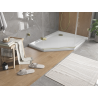 Mexen Flat päťuholníkový sprchový kút slim pravý 100 x 90 cm, biely, sifón zlatý - 41P109010R-G