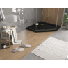 Mexen Flat päťuhlová sprchová vanička slim 80 x 80 cm, čierna, sifón zlatý - 41P708080-G