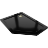 Mexen Flat brodzik päťuholníkový slim ľavý 90 x 80 cm, čierny, sifón zlatý - 41P708090L-G