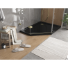 Mexen Flat päťhranný sprchový kút slim pravý 100 x 80 cm, čierny, zlatý sifón - 41P708010R-G