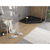 Mexen Flat päťuholníkový sprchový kút slim 90 x 90 cm, čierny, sifón zlatý - 41P709090-G