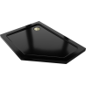 Mexen Flat pentagónový sprchový kút slim ľavý 100 x 90 cm, čierny, sifón zlatý - 41P709010L-G