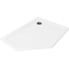 Mexen Flat päťuholníkový sprchový kút slim pravý 100 x 80 cm, biely, sifón čierny - 41P108010R-B