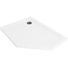 Mexen Flat pentagonálna sprchová vanička slim ľavá 100 x 90 cm, biela, čierny sifón - 41P109010L-B