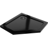 Mexen Flat piatichúhelný sprchový kút slim 80 x 80 cm, čierny, sifón čierny - 41P708080-B