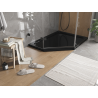 Mexen Flat päťuholníkový sprchový kút slim pravý 90 x 80 cm, čierny, sifón čierny - 41P708090R-B