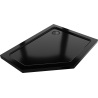 Mexen Flat brodzik päťuholníkový slim pravý 100 x 80 cm, čierny, sifón čierny - 41P708010R-B