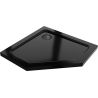 Mexen Flat päťuholníkový sprchový kút slim 90 x 90 cm, čierny, čierny sifón - 41P709090-B