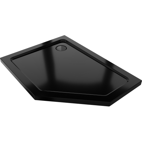 Mexen Flat štvorecový sprchový kút slim ľavý 100 x 90 cm, čierny, sifón čierny - 41P709010L-B