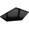Mexen Flat päťuholníkový sprchovací kút slim pravý 100 x 90 cm, čierny, sifón čierny - 41P709010R-B