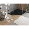 Mexen Flat päťuholníkový sprchovací kút slim pravý 100 x 90 cm, čierny, sifón čierny - 41P709010R-B