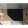 Mexen Flat päťuholníkový sprchovací kút slim pravý 100 x 90 cm, čierny, sifón čierny - 41P709010R-B