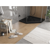 Mexen Flat päťuholníkový sprchový kút slim 100 x 100 cm, čierny, čierny sifón - 41P701010-B