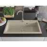 Mexen Slido granitový drez s 1 komorou 900 x 500 mm, béžový, chrómový sifón - 6528901005-69
