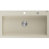 Mexen Slido granitový drez s 1 komorou 900 x 500 mm, béžový, chrómový sifón - 6528901005-69