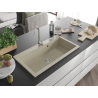 Mexen Slido granitový drez s 1 komorou 900 x 500 mm, béžový, chrómový sifón - 6528901005-69