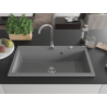 Mexen Slido granitový drez s 1 komorou 900 x 500 mm, sivý, chrómový sifón - 6528901005-71