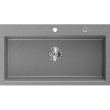 Mexen Slido granitový drez s 1 komorou 900 x 500 mm, sivý, chrómový sifón - 6528901005-71