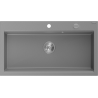 Mexen Slido granitový drez s 1 komorou 900 x 500 mm, sivý, chrómový sifón - 6528901005-71