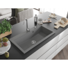 Mexen Slido granitový drez s 1 komorou 900 x 500 mm, sivý, chrómový sifón - 6528901005-71