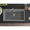Mexen Slido granitový drez s 1 komorou 900 x 500 mm, sivý, chrómový sifón - 6528901005-71
