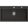 Mexen Slido granitový jednodrez 900 x 500 mm, čierny/zlatý metalický, chrómovaný sifón - 6528901005-75