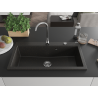 Mexen Slido granitový jednodrez 900 x 500 mm, čierny/zlatý metalický, chrómovaný sifón - 6528901005-75