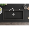 Mexen Slido granitový jednodrez 900 x 500 mm, čierny/zlatý metalický, chrómovaný sifón - 6528901005-75