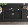 Mexen Slido granitový drez s jednou komorou 900 x 500 mm, čierny, sifón chróm - 6528901005-77