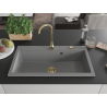 Mexen Slido granitový drez s 1 komorou 900 x 500 mm, sivý, zlatý sifón - 6528901005-71-G